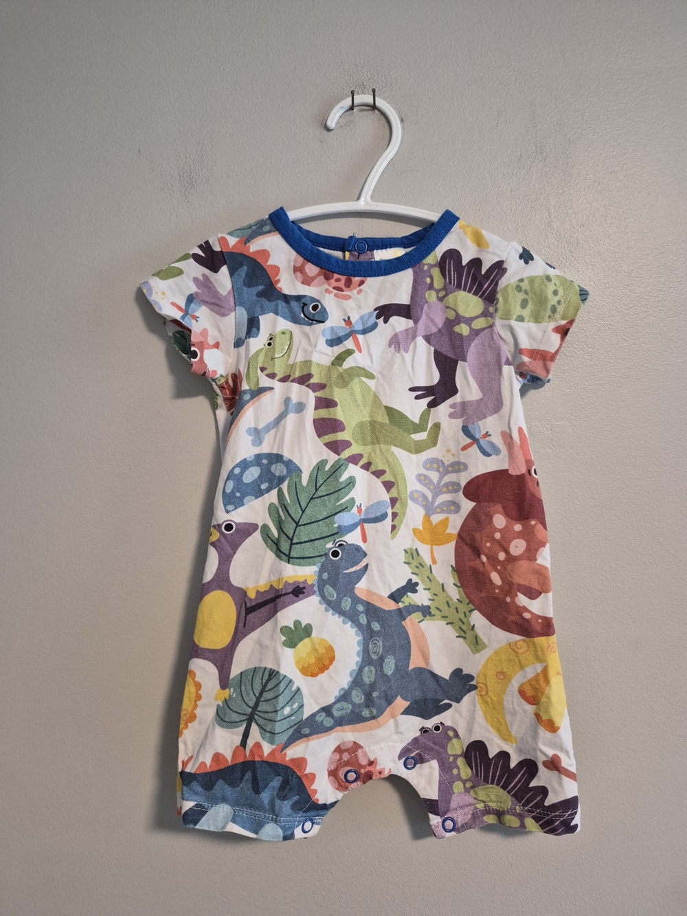 Peppy Mini 12m Multicolor Dinosaur Short Sleeve Shorts Romper